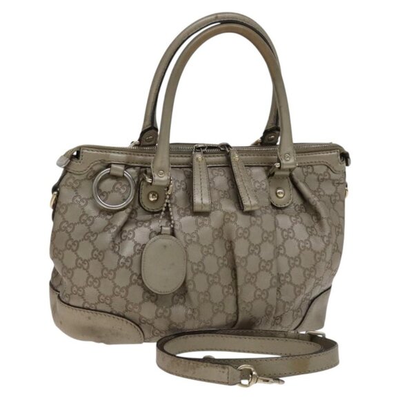 GUCCI GG Canvas Guccissima Hand Bag 2way Beige 247902 Auth bs23882 - Picture 1 of 16
